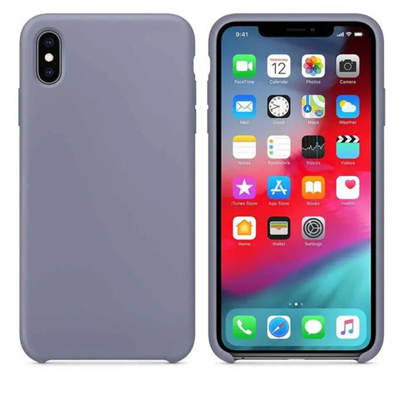 Роскошный Официальный жидкий силиконовый чехол для телефона для iPhone X XS Max XR 11 Pro 7 8 6 6S Plus с логотипом, однотонный чехол из ТПУ - Цвет: 1