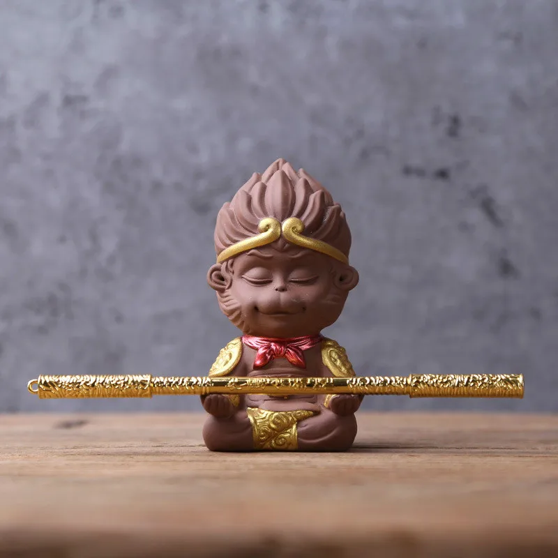 

Small Ornaments Car Ornaments Fine Tea Carve Tea Set Tea Ceremony Tea Culture Accessories Purple Sand Monkey Tea Pet