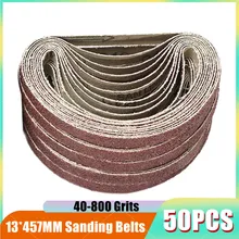 Bandes abrasives pour ponceuse, 13x457MM, 40 800 grains, papier de verre, polissage du bois et du métal, 50 pièces