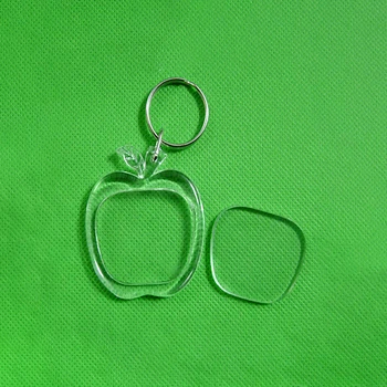 

50pcs Transparent Blank Acrylic Photo Picture Frame Keyring Keychain Key Holder