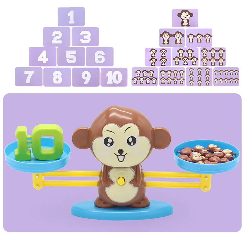 Модная детская игрушка, интеллект, математика, обезьяна, баланс, игра, раннее обучение, вес, Детская математическая игрушка для детей, обучающий подарок