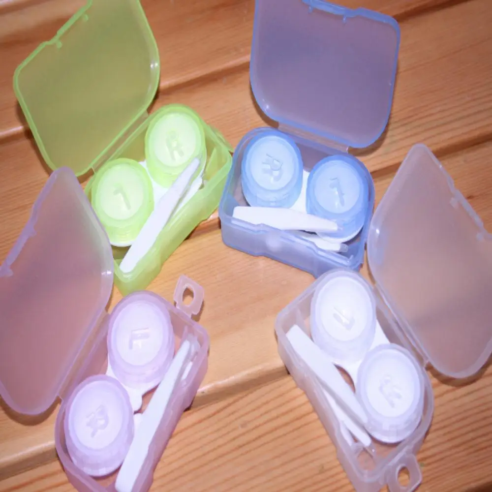 

1PCS Korea version of the simple portable candy color contact lens case durable fashion beauty invisible box
