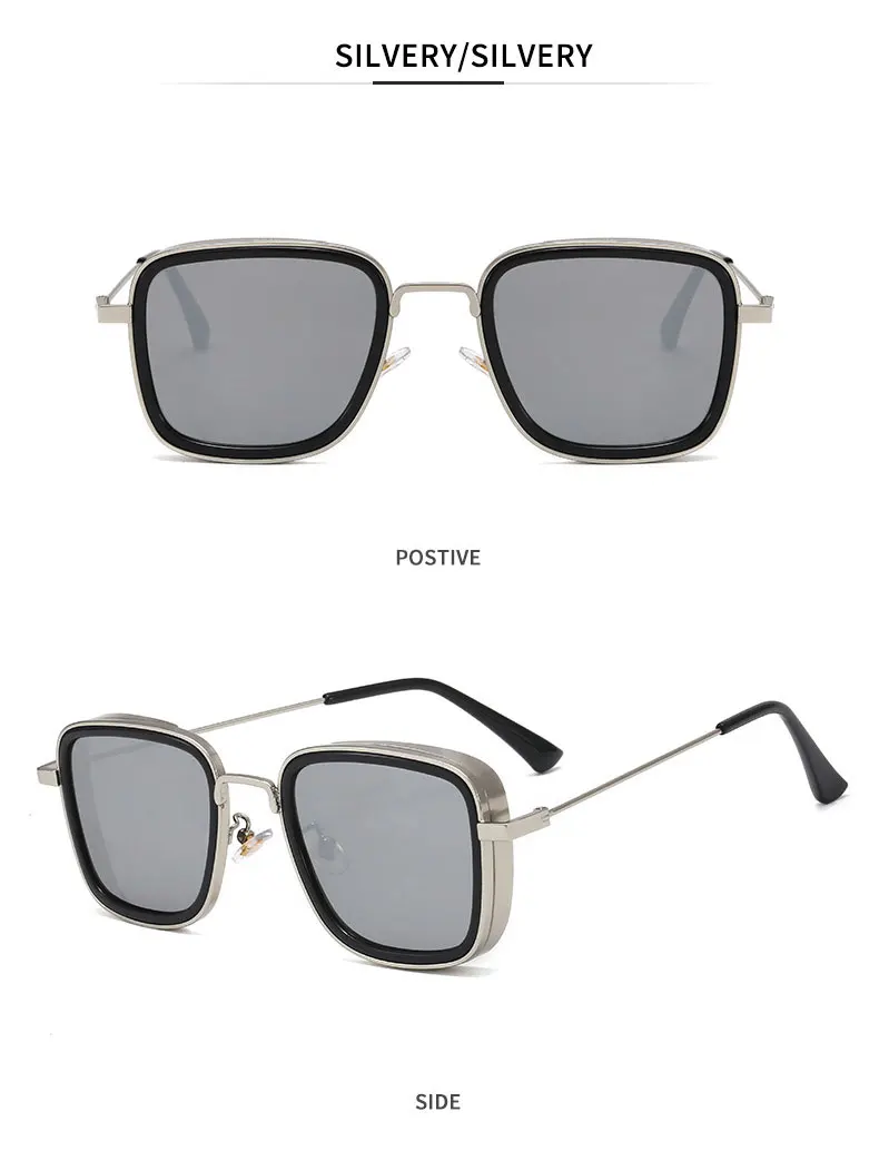HUHAITANG Vintage Square Sunglasses Men Classic Steampunk Mens Sun Glasses For Women Luxury Brand Outdoor Shades Small Sunglases