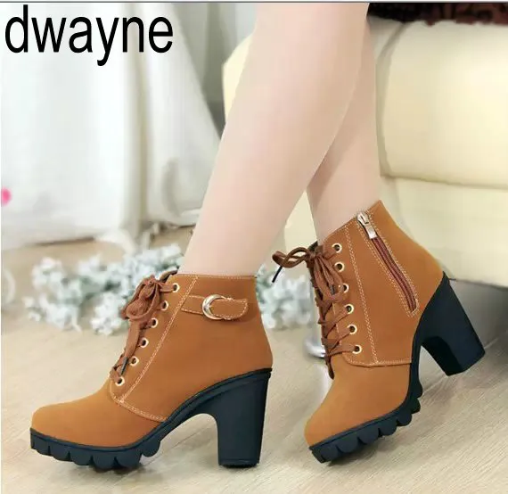 

Women Boots British Style Classic Women Motorcycle Martin Boots Punk Bandage Winter Waterproof Black botas mujer Plus Size 869