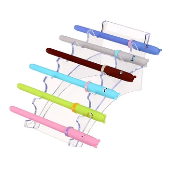 

Acrylic Pen Holder Display Stand Clear Makeup Brush Rack Organizer Holder for 6-Slots Nail Brush Eyebrow Fountain Pen Rack Displ