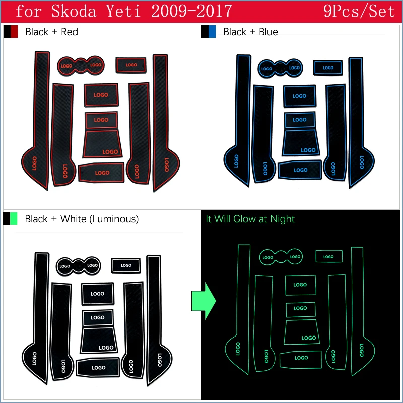 Для Skoda Yeti 2009~ противоскользящие резиновые ворота слот чашки коврик аксессуары Автомобильные наклейки 2010 2011 2012 2013