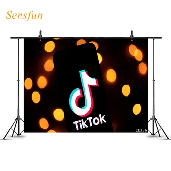 

LEVOO Photo Backdrop Tok Tik Orange Circle Bokeh Video Background For Photography Photocall Photo Studio Shoot Props Vinyl