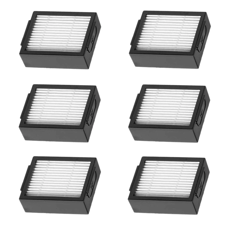 

Replacement Parts Compatible I7 For Irobot Roomba I7 I7+/Plus E5 E6 Vacuum Cleaner Accessories,6 x Filter Black + White