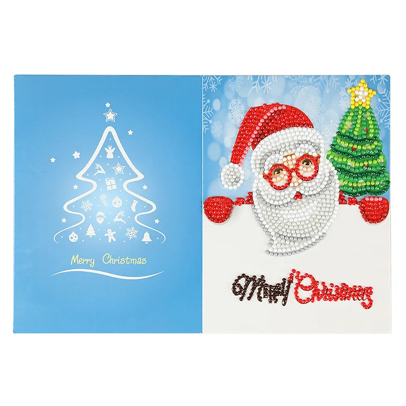 

Diamond Greeting Card 5D DIY Santa Claus Christmas Tree Sleigh Diamond Painting Embroidery Birthday Gift Postcard Christmas