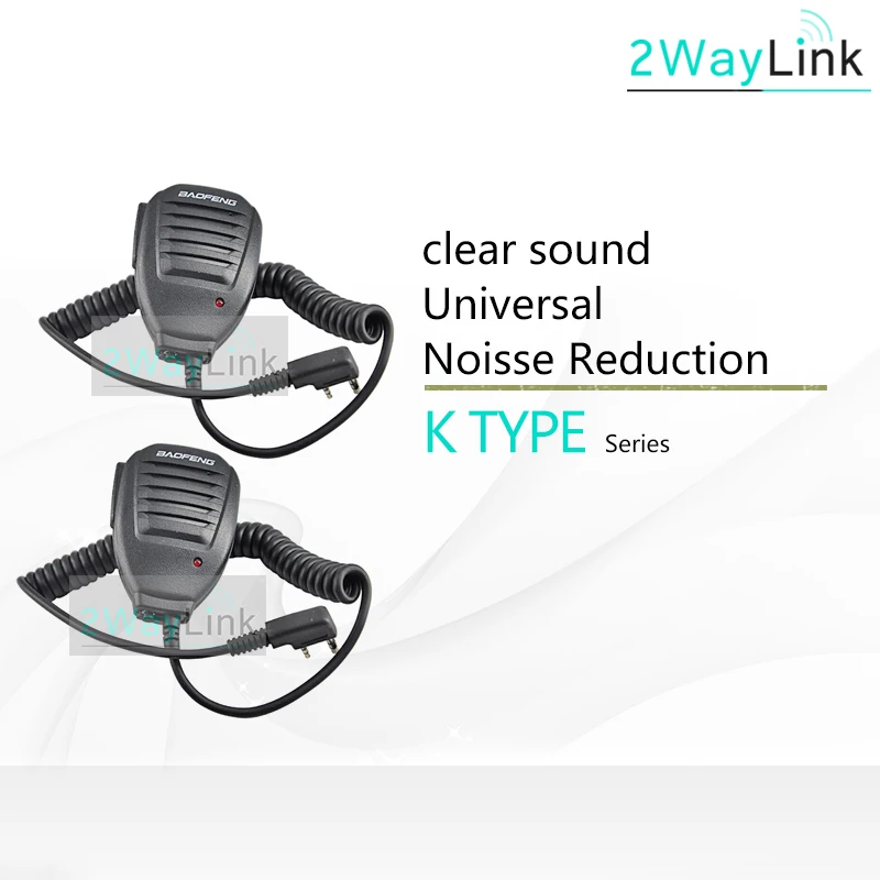 Иди и болтай Walkie Talkie Baofeng Динамик микрофон для Baofeng UV-5R UV-82 Bf-888s H777 RT-5R DM-5R GT-3 UV-5R UV-S9 аксессуары микрофон UV5R - Цвет: 2PCS