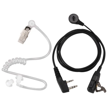 

2 Pin PTT MIC Headset Covert Acoustic Tube In-ear Earpiece For Kenwood TYT Baofeng UV-5R BF-888S CB Radio Accessories