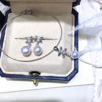 

Fashion 925 Silver Pearl Pendant and Earrings Settings Findings Base Jewelry Set Mountings Parts for Pearls Beads