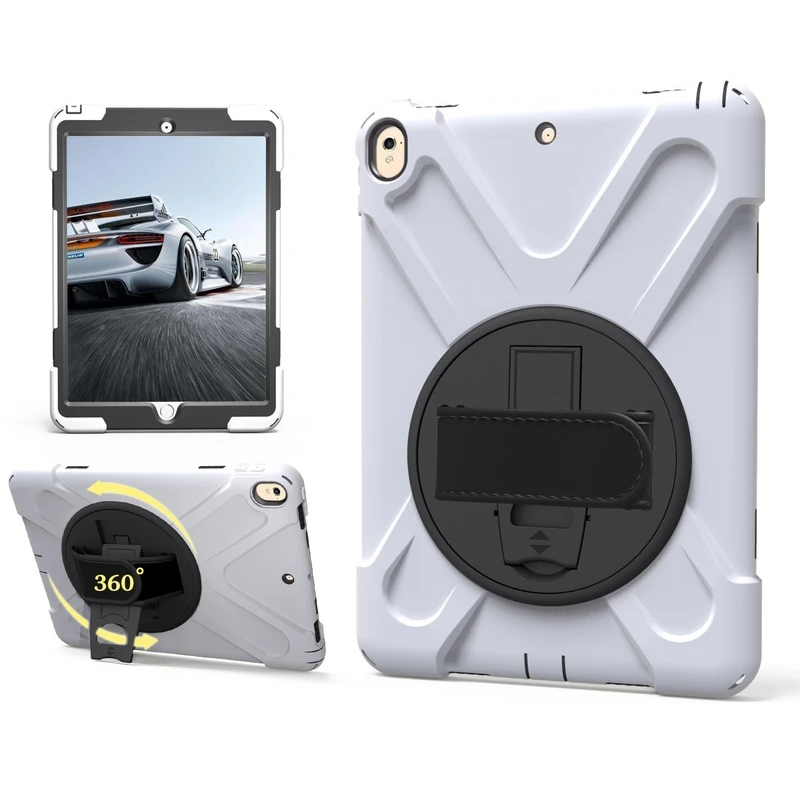 360 Rotating Kickstand Case for iPad Pro 10.5/Air 10.5 Kids Shockproof Armor Protective Cases Cover With Hand Strap+Gifts