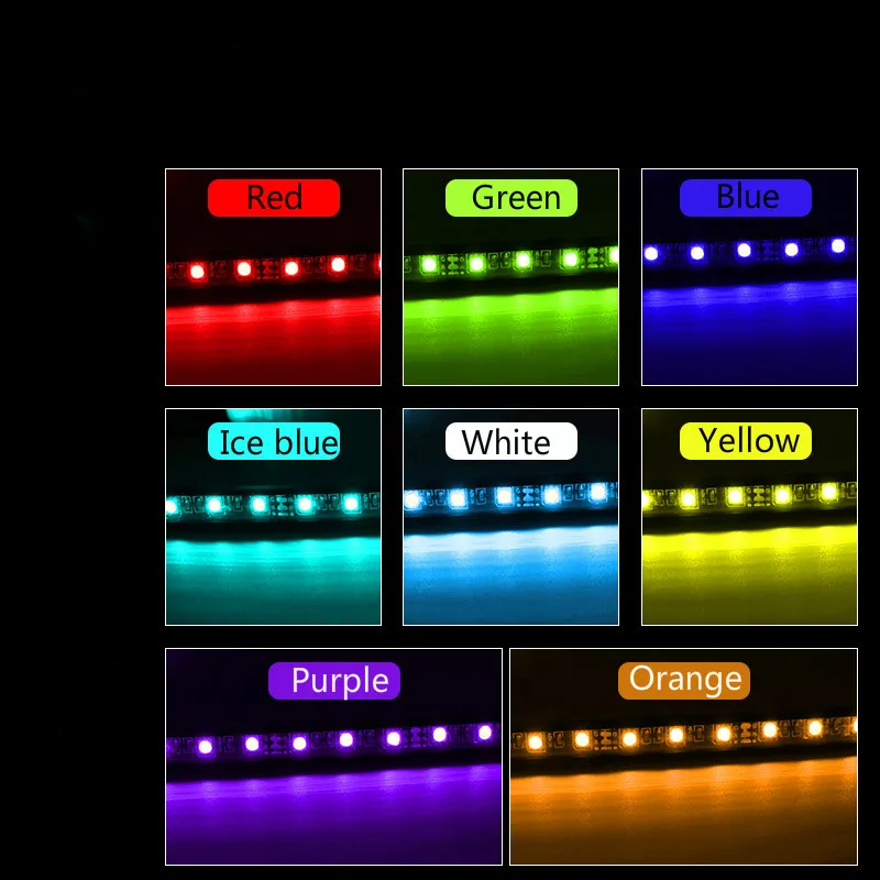 4 шт. 5050-9 светодиодный автомобильный RGB Светодиодные полосы света красочный Голосовое управление декоративный дизайн автомобиля атмосферные лампы с пультом дистанционного управления 12 В