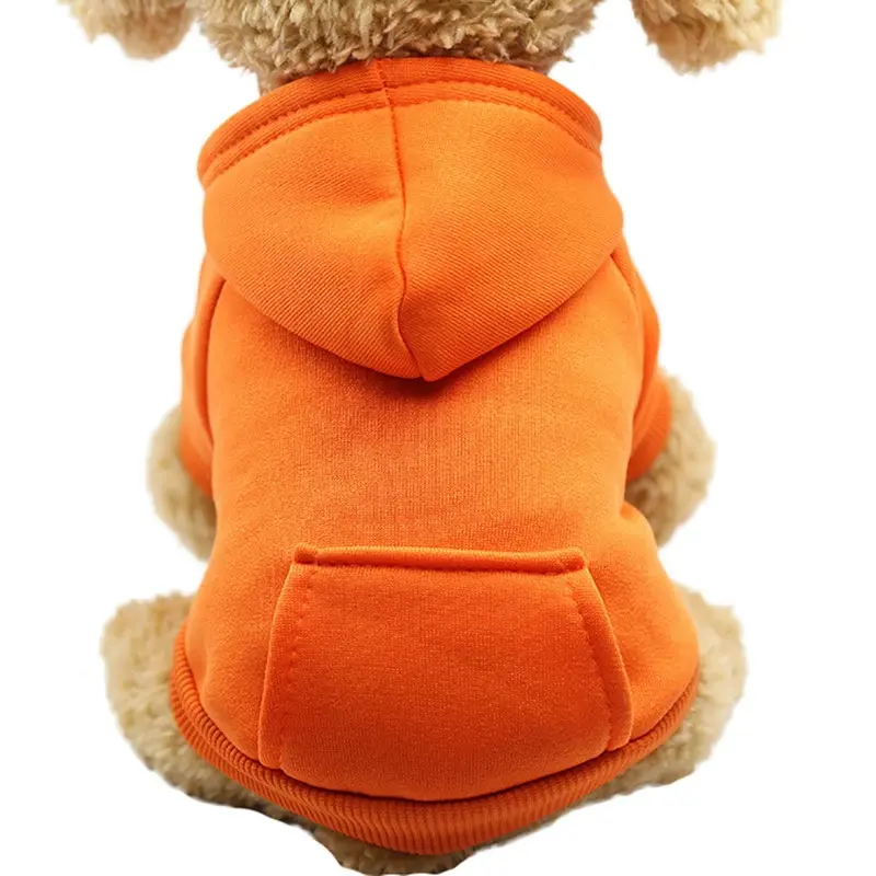 6 размеров, зимняя теплая одежда для собак с капюшоном, четыре ноги, Толстовка для маленьких щенков, свитера, пальто, хлопковая одежда для щенков, крутая, горячая Распродажа - Цвет: orange