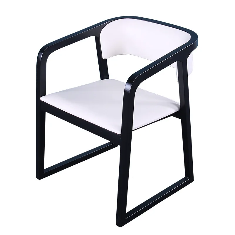 Modern simple dining chair backrest solid wood household hotel restaurant with armrest office ash stool |