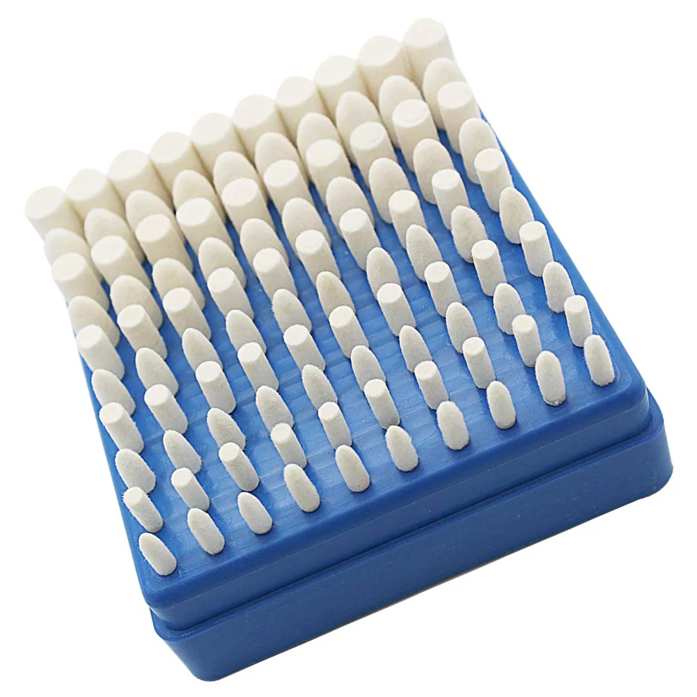 100 Pcs Mandrel Mounted Practical Polishing Portable 3mm Shank Tool Attachment Artificial Wool Grinding Head Set Nail Extension