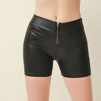 

Sexy Pu Leather Shorts Women Zipper Red Black High Waist Shorts Sexy Hot Gil Clubwear Autumn Winter Women Shorts