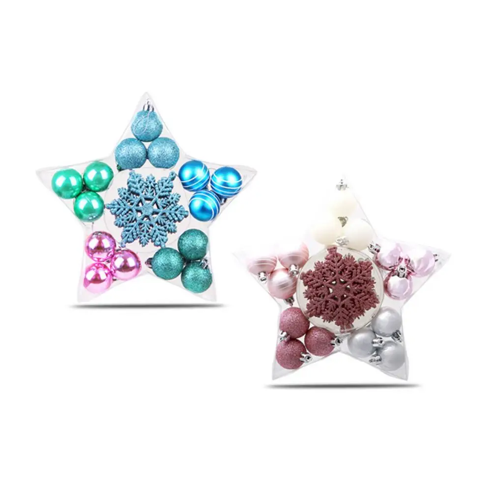

24PCS Christmas Tree Pendants Christmas Decorations Christmas Tree Ball Snowflakes Hanging Home Party Ornament Decor