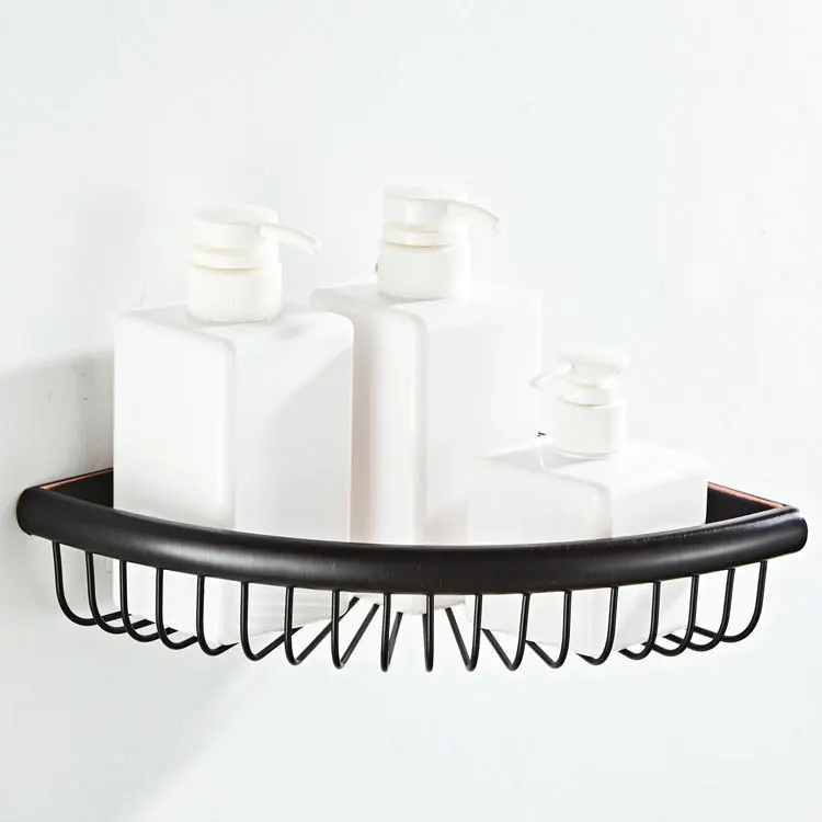 

Storage Basket black antique brushed brass triangle basket single layer bathroom corner shelf wide corner basket