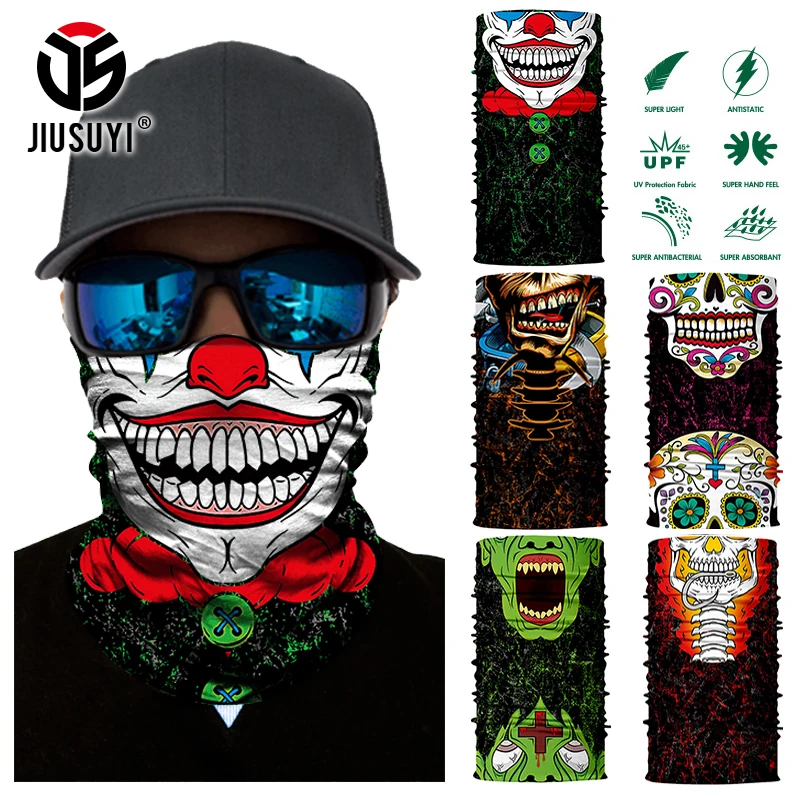 Skull Design Series Scarf Variety Tube Half Face Mask Halloween
