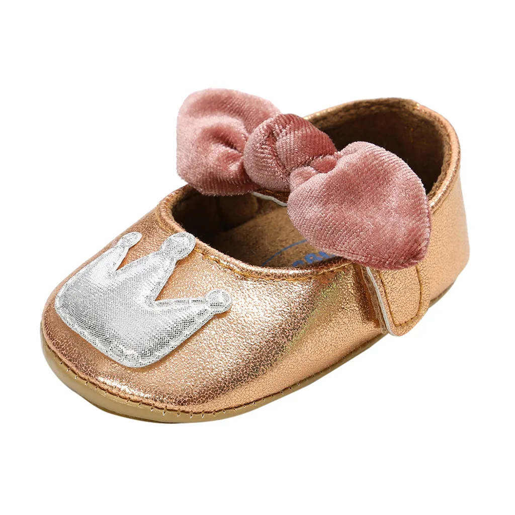 Бантом Cuty короны модные мокасины, первая обувь детские ходунки для малышей, обувь, хлопковая ткань, без шнуровки, на Y902 - Цвет: RG