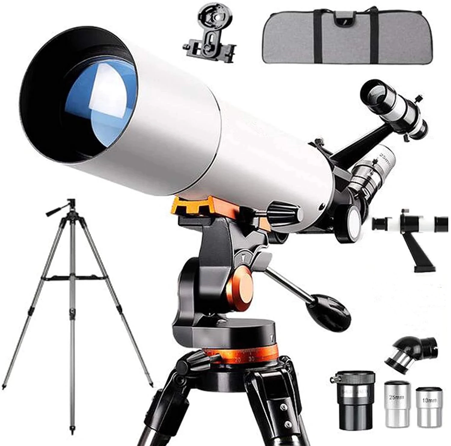 2020 Telescope 80eq Aperture 500mm Az Mount Professional Astronomical Refracting Travel