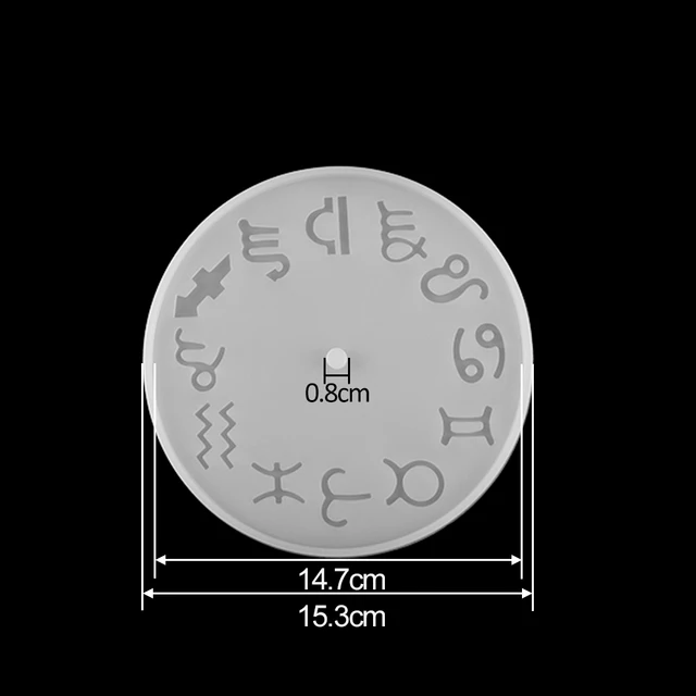 Resin Clock Silicone Mold with Clock Parts (Zodiac Signs) | Personalized  Clock DIY | Resin Mold Supplies (9.8cm)