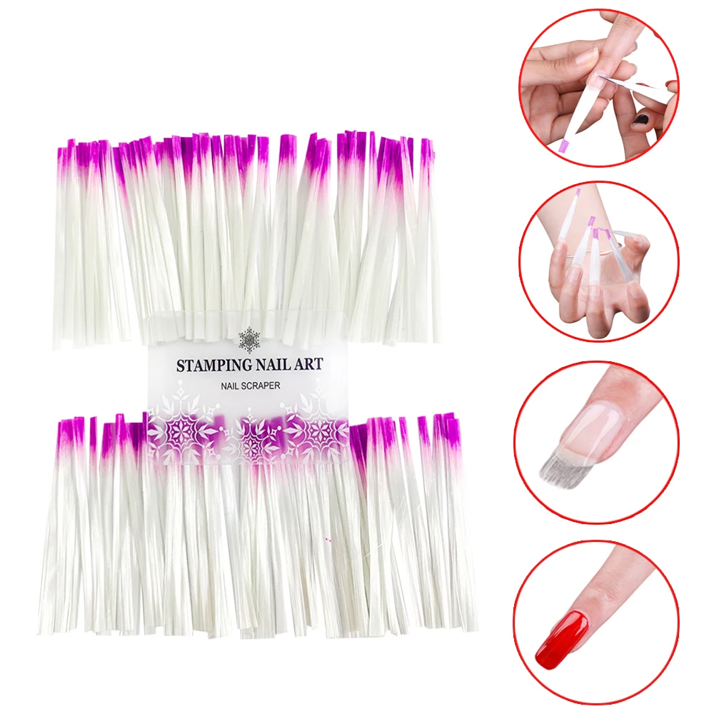 

100 pcs Fiber Glass for Nail Extension Form Acrylic Nail Form Fibernails Tips for Nails Building Extension Manicure Salon Tool