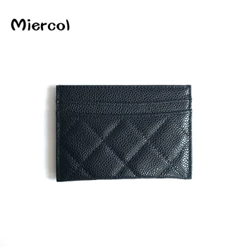 

Miercol Caviar Leather Women Classic Black Card Holders suit credit card Wallet