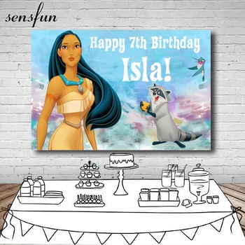

Sensfun Pocahontas Princess Backdrop For Photo Studio Watercolor Girls Birthday Party Photography Backgrounds Custom Poster