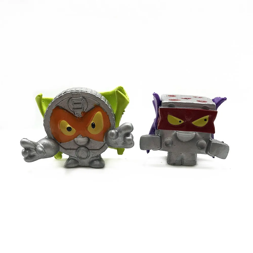 

2pcs Superzings Rare Silver Garbage Doll Rubber Cartoon Anime Action Figures Toy Super Zings Collection Model Kids Toys