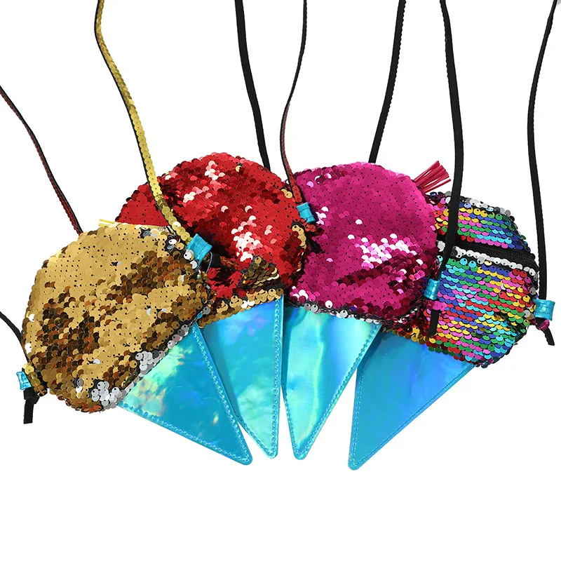 

New 16x10cm Fish Tail Fish Scale Pineapple Reversible Sequin Wallet Coins Purse, DIY Money Card Holder Gift,1Yc5044