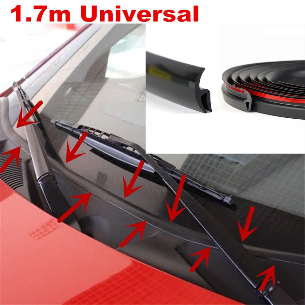 1.7m Car Wiper Front Windshield Panel Moulding Seal Strip for Honda Audi Benz Buick VW
