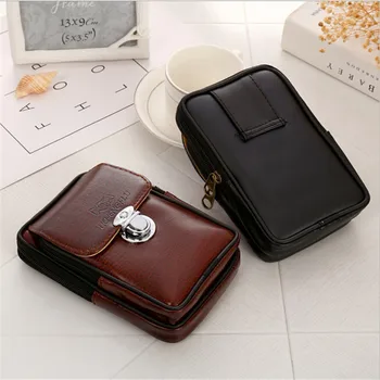 

2020 New PU Leather Vintage Waist Packs Purse Men Travel Fanny Pack Belt Loops Hip Bum Bag Wallet Waist Bag Mobile Phone Pouch