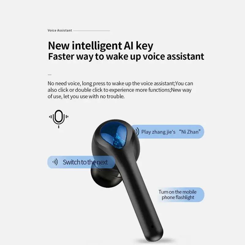 Bluetooth 5,0 наушники интеллигентая(ый) Шум Снижение Мини Размеры наушники с зарядный чехол