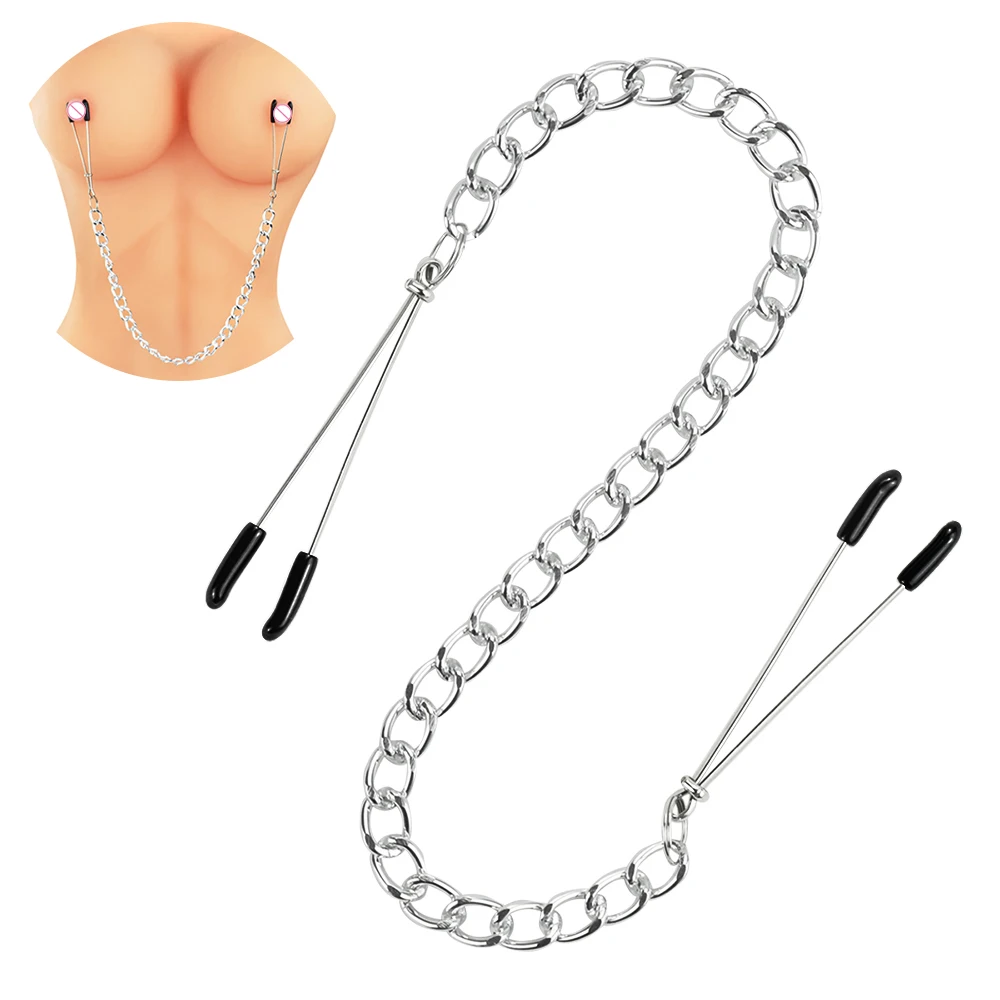 Breast Clips Chain SM Game Bondage Restraint iKenmu Stainless Steel Metal High Quality BDSM Nipple Clamps Sex Toy for Couple Fun