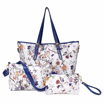 

3PCS/Set Women Bags Floral Printing Shoulder Bags Leather Crossbody Bag Flower Brand Designer Fashion Sling Handbag Day Clutches