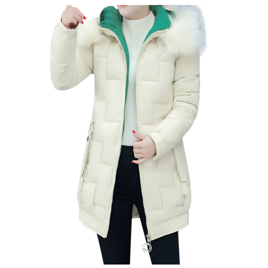 Женская куртка Осенняя женская верхняя одежда модное классическое пальто женская одежда зимняя теплая Толстая теплая тонкая куртка костюм - Цвет: White