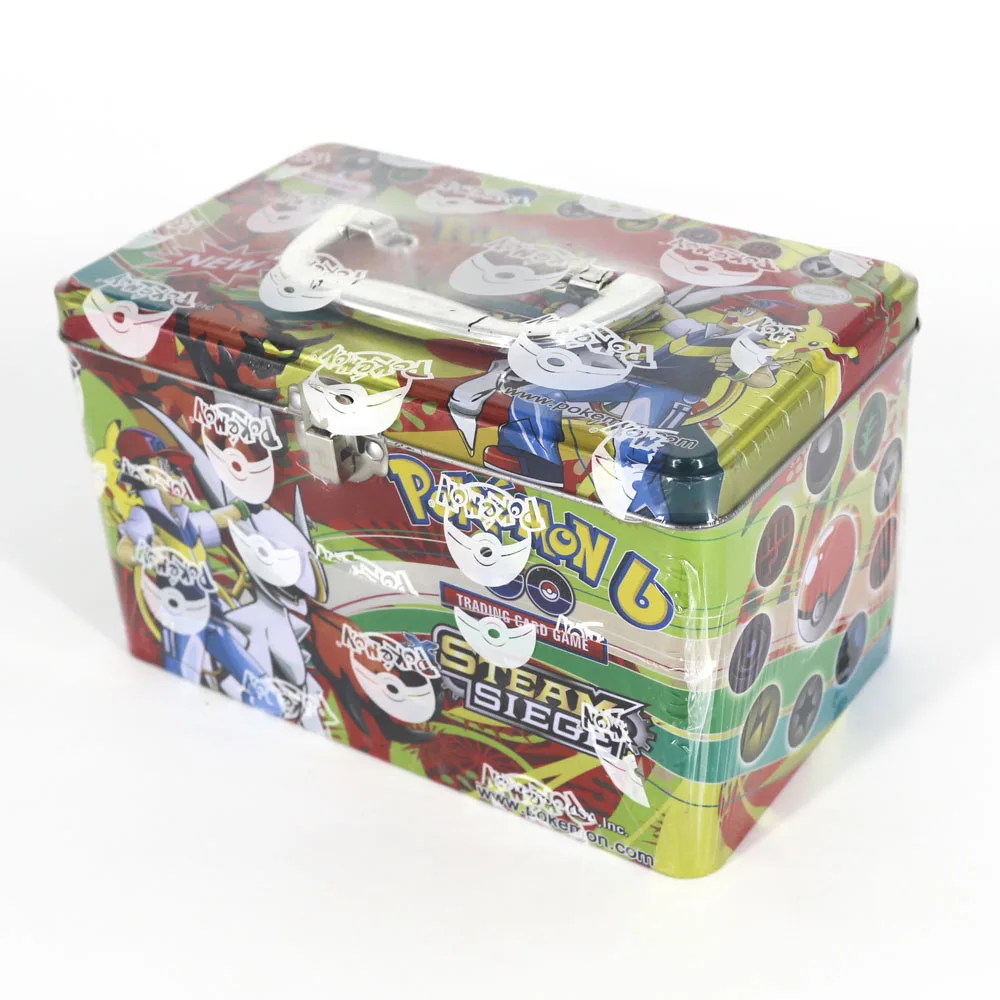Takara Tomy Pokemon Card, металлическая коробка, настольная карточная игра, Мега тренажер, коллекция энергии, настольные карты, боевые игрушки, 153 карт для детей