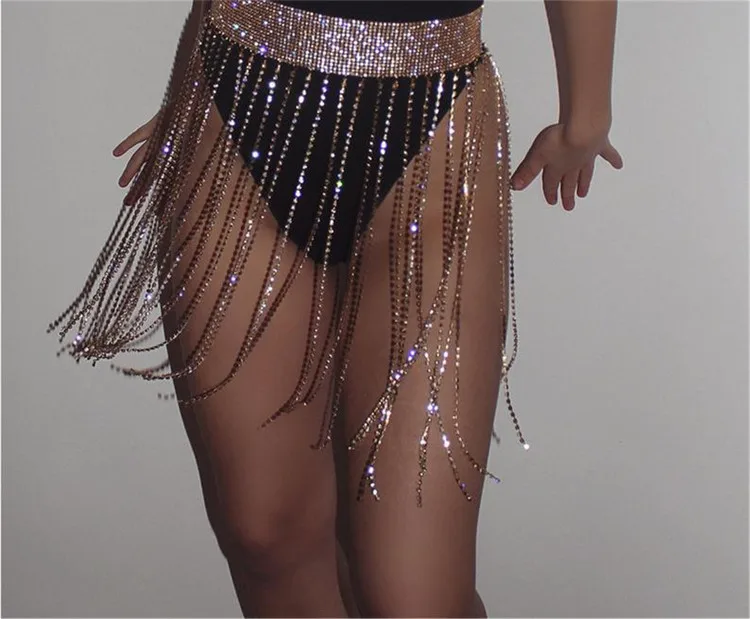 Роскошные шикарные ремни со стразами с длинной бахромой ремень Золотая Хрустальная цепочка свадебный пояс ремни для женщин ремень аксессуар
