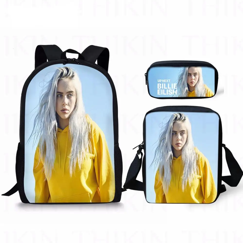 17 дюймов Billie Eilish школьные сумки с принтом для студентов, детские сумки для девочек, популярный Повседневный Рюкзак, детский Ранец на плечо на заказ - Цвет: as pictures