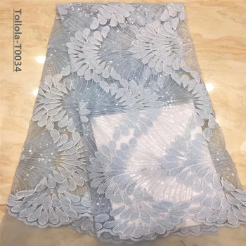 

(5yards/pc) high quality African French net lace fabric in teal green with shining sequins embroidery for party dress