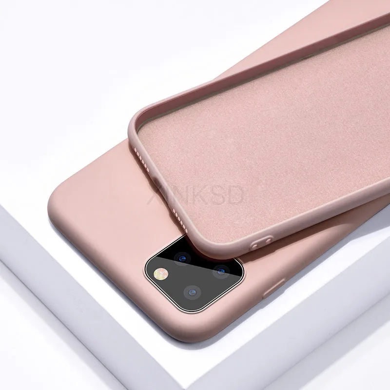 Жидкий силиконовый чехол для iPhone 11 Pro MAX 6S 6 Ультратонкий Мягкий чехол для iPhone 7 8 Plus X XR XS MAX чехол для телефона X чехол s - Цвет: Pink