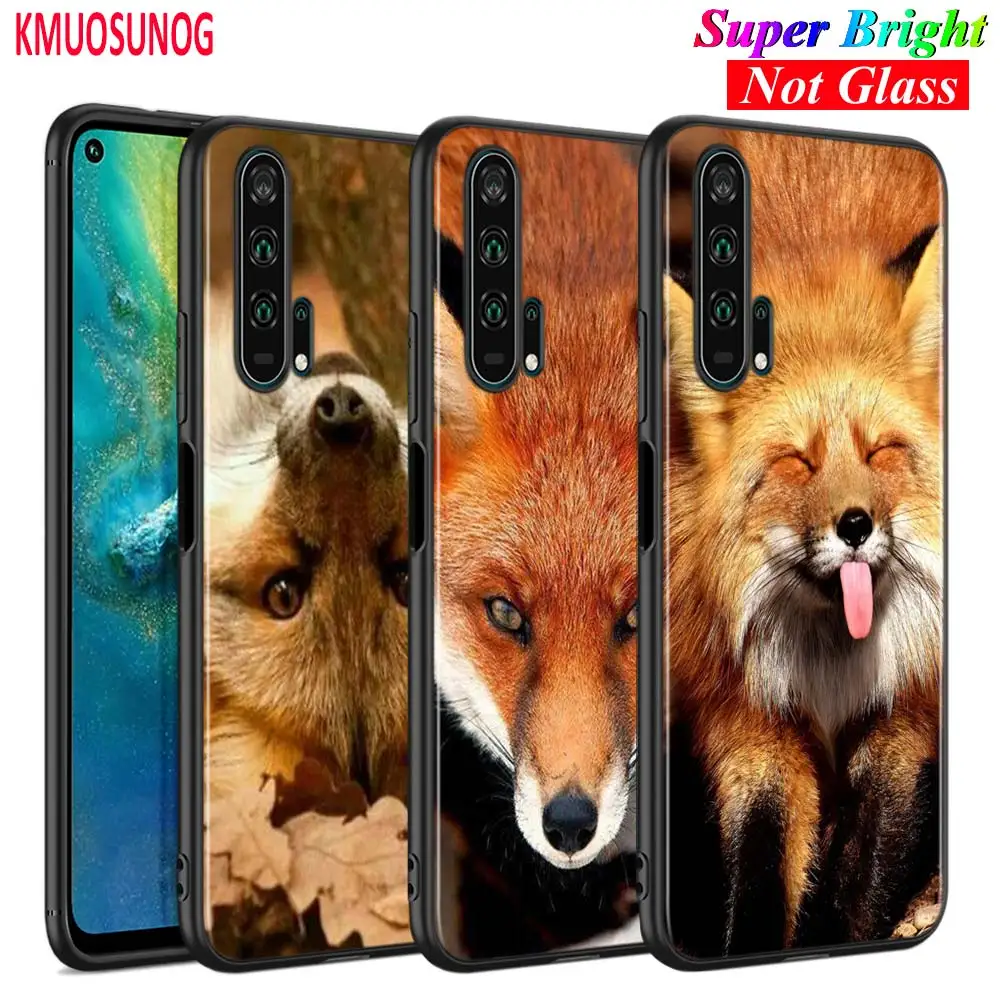 Черный силиконовый чехол с милым животным лисой для Huawei Honor 10i 9X 8X 20 10 9 Lite 8 8A 7A 7C Pro
