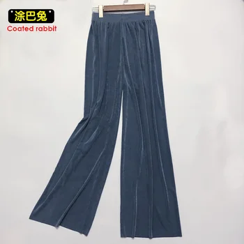 

CR Soft Comfort Women Pants 2020 High Waist Casual Summer Slacks Pants Women Ice Silk Ankle-Length Long Trousers Female Slacks