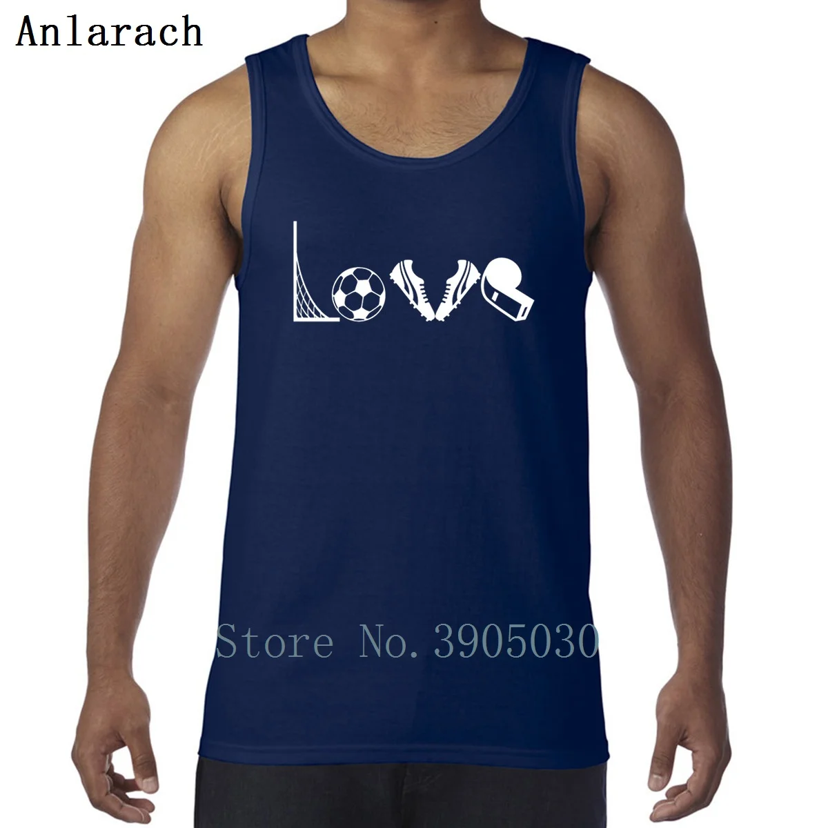 Navy Blue Майки с надписью Love Soccers, Kawaii майки с круглым вырезом для мужчин, спортивная одежда, отличные свободные Anlarach с принтом - Цвет: Navy Blue