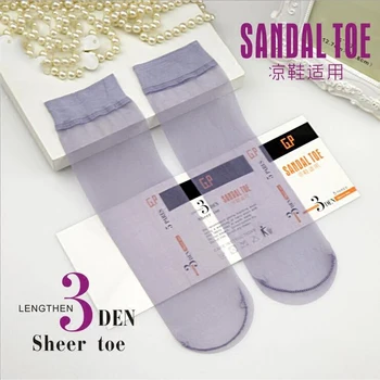 

Spring and summer 2019 new 3D ultra-thin toe transparent color short stockings ladies invisible Crystal short socks