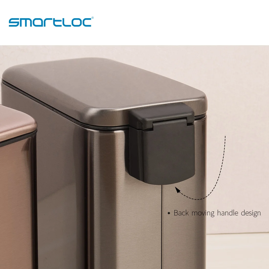 Smartloc 5l retângulo de aço inoxidável cozinha