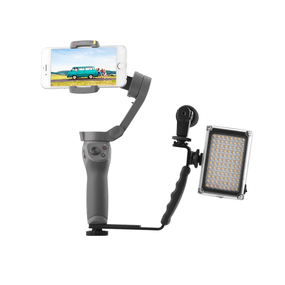 L-образная ручка держатель для DJI Osmo Mobile 3 2 стабилизатор складной штатив удлинитель светодиодный видео светильник держатель микрофона